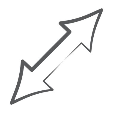 Modern doğrusal tarzda çift taraflı ok simgesi, çift taraflı ok 