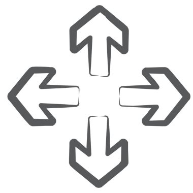 Büyütme oku vektörü, doğrusal simge sürükleniyor 