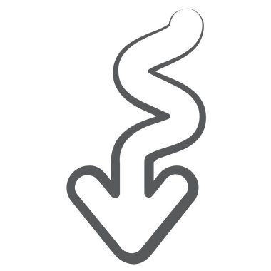 Dalgalı ok vektör biçimi, düzenlenebilir biçimdeki kıvrımlı gösterge oku 