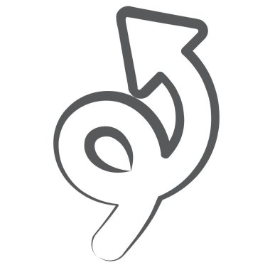 Modern doğrusal ve düzenlenebilir bir ok simgesi 