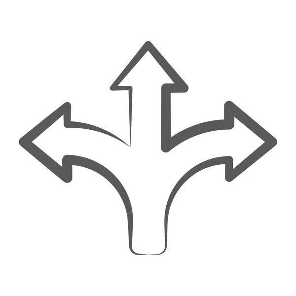 Editable Vector Directional Arrows Intersection Arrows — Stock Vector