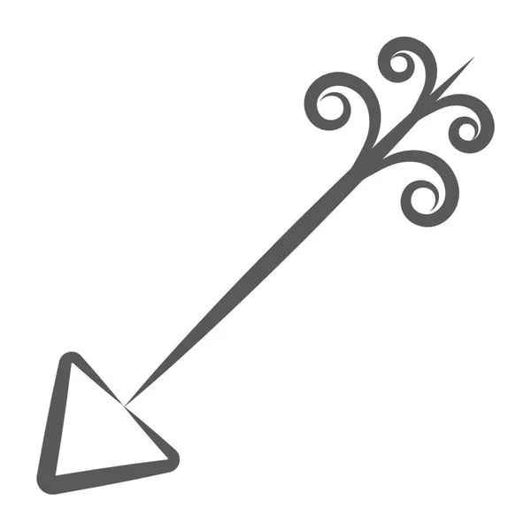 Brush Stroke Icon Vintage Arrow — Stock Vector