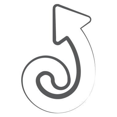 Fırça darbesi şeklinde kıvrımlı sol ok 