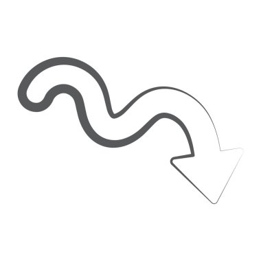 Modern düzenlenebilir biçimdeki kıvırcık ok simgesi 