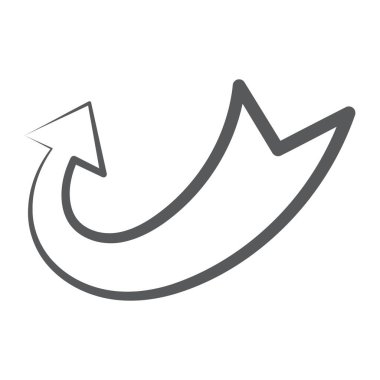 Modern doğrusal biçimdeki yukarı bükme vektörü, yön oku 