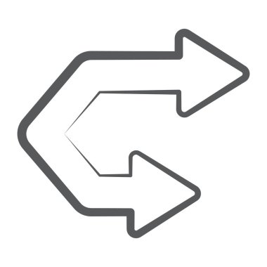 Modern doğrusal tarzda iki başlı ok 