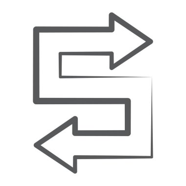 Çift taraflı ok vektör biçimi, yön oku 