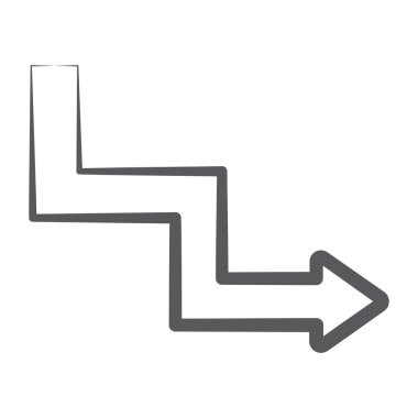 Zigzag okunun düzenlenebilir fırça darbesi vektörü 