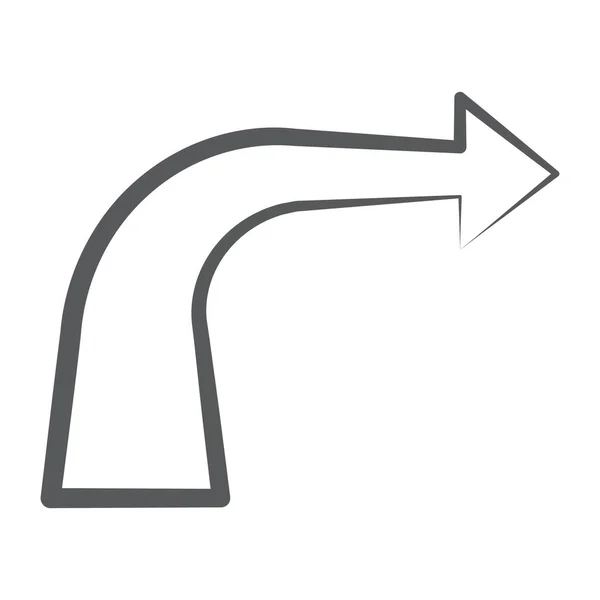 Ein Symbol Für Pfeil Nach Rechts Richtungspfeil Modernen Editierbaren Vektor — Stockvektor