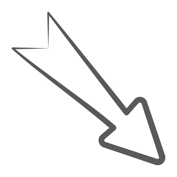 Estilo Vector Flecha Inferior Derecha Flecha Dirección — Archivo Imágenes Vectoriales