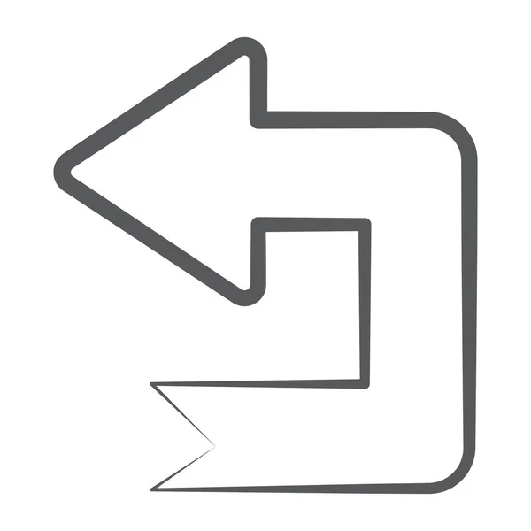 Tournez Gauche Vecteur Flèche Dans Style Modifiable — Image vectorielle