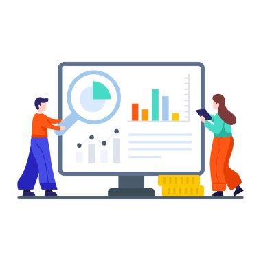 Çevrimiçi grafik veriler, düz biçimdeki mali yönetim 