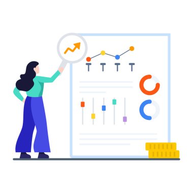 Infographic report illustration design, mali denetim kavramı tasarımı 