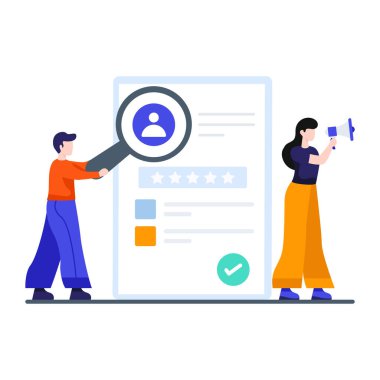 Bir profilde büyüteç, illüstrasyon tasarımı işe alıyoruz 