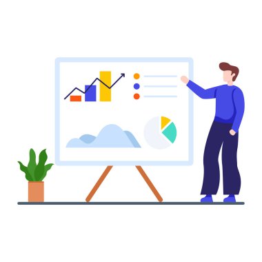 İş sunumunun düz bir tasarımı 