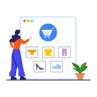 Seçili ürün vektörünün düz çizim tasarımı 