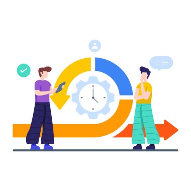 Modern düz illüstrasyonda çevik metodoloji vektörü 