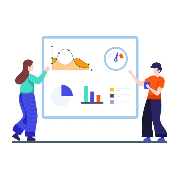 Business Intelligence Illustratie Moderne Platte Stijl — Stockvector