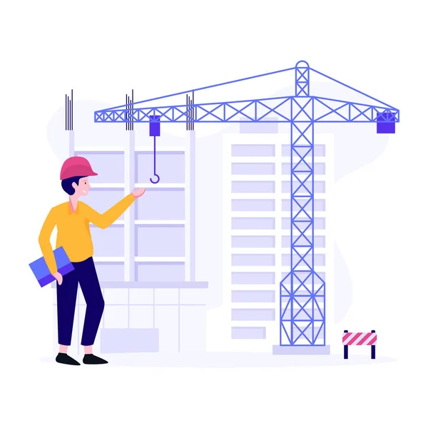 Profesionální Inženýrský Vektor Ilustrace Stavebního Inženýrství — Stockový vektor