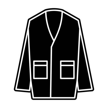 Hırka simgesinin modaya uygun kabartma vektör tasarımı