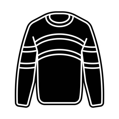 Kış giysisi, yuvarlak boyun forması ikonu.