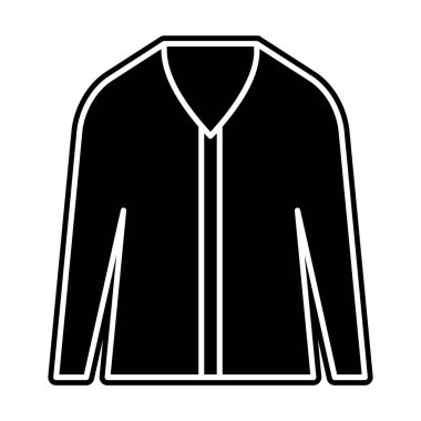 Bir kış giysisi, V yaka forma ikonu dizaynı.