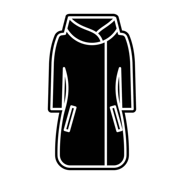 Une Longue Tenue Pour Couvrir Hiver Icône Manteau Long — Image vectorielle