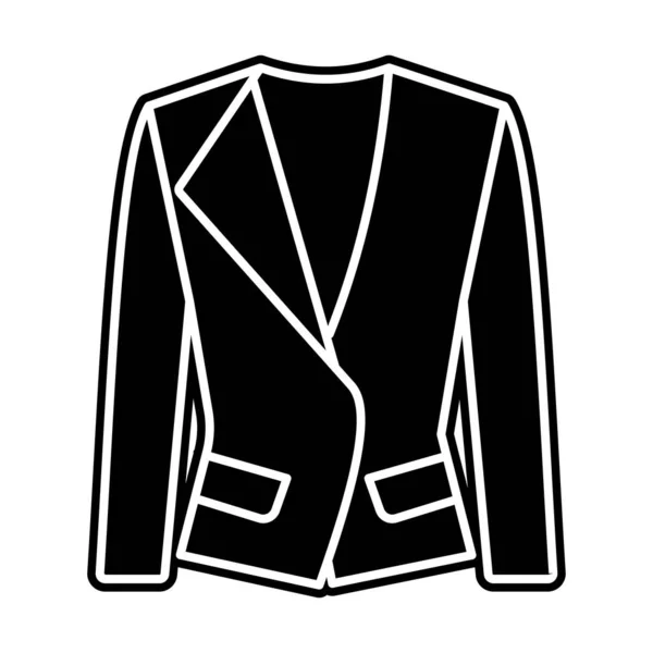 美しいアイコンのドレスコートでグリフデザイン ブレザーベクトル — ストックベクタ