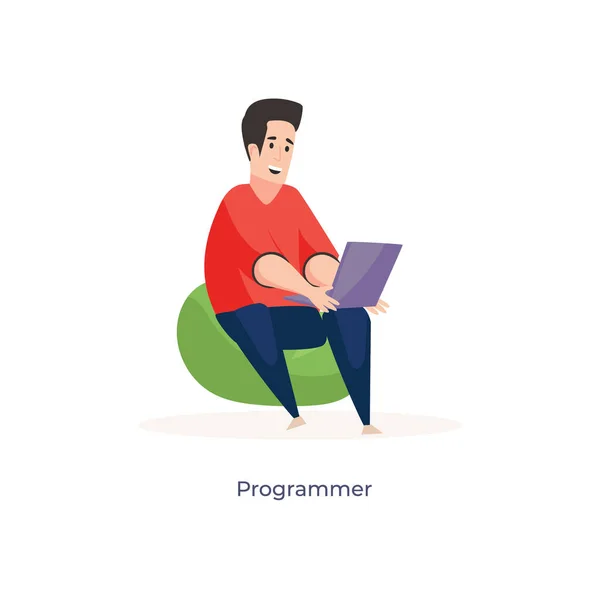 Programmer Illustration Design Web Developer — Stock Vector