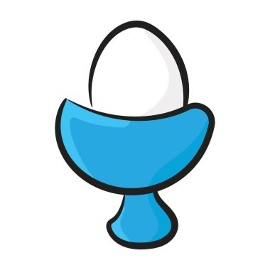 Haşlanmış yumurta simgesi, elle çizilmiş vektör tasarımı