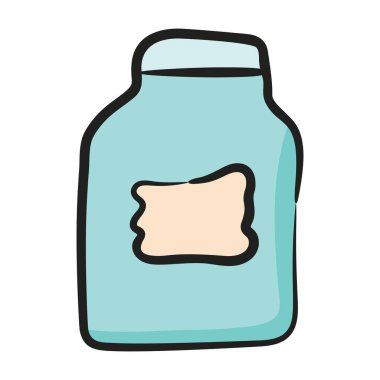 Paketlenmiş süt simgesi, el çizimi süt kartonunun vektör tasarımı