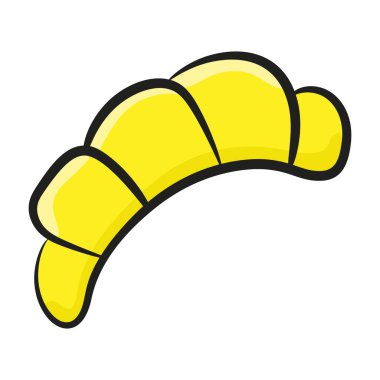 Kruvasan hamur işi vektörünün karalama tasarımı 