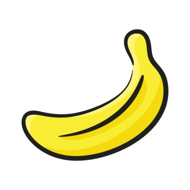 Elle çizilmiş vektör dizaynında muz simgesi.