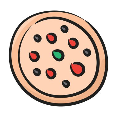 Lezzetli pizza, hazır yemek ikonu..