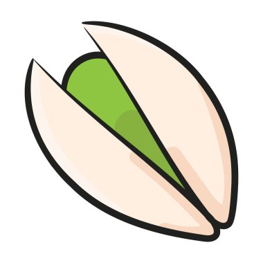 Fıstık ikonu, karalama dizaynında kuru meyve. 