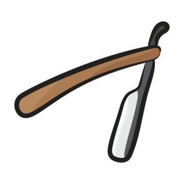 Katlanabilir jilet ikonu, karalama stili berber jileti. 