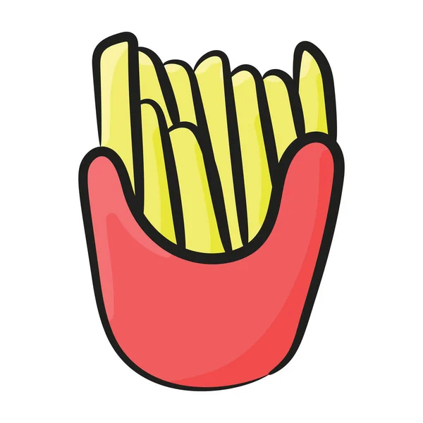 Aardappel Chips Snacks Met Hand Getekend Pictogram Ontwerp — Stockvector