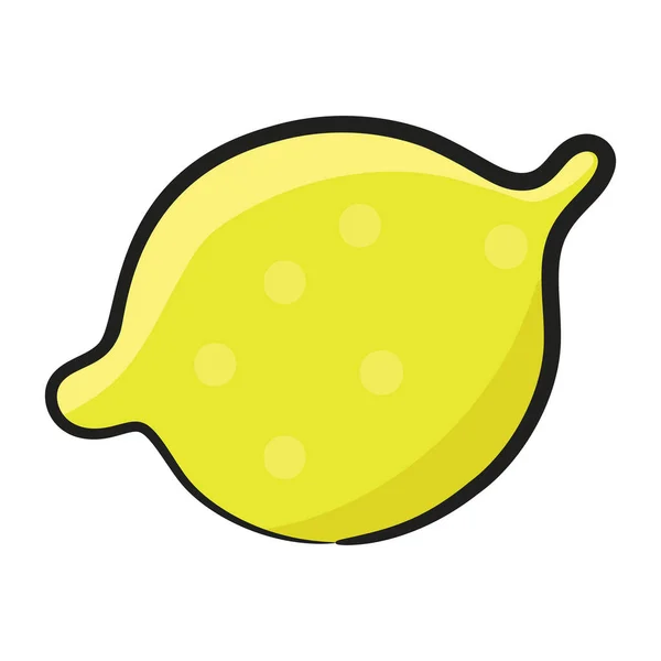 Ручной Рисунок Цитрусовых Лимонная Икона — стоковый вектор