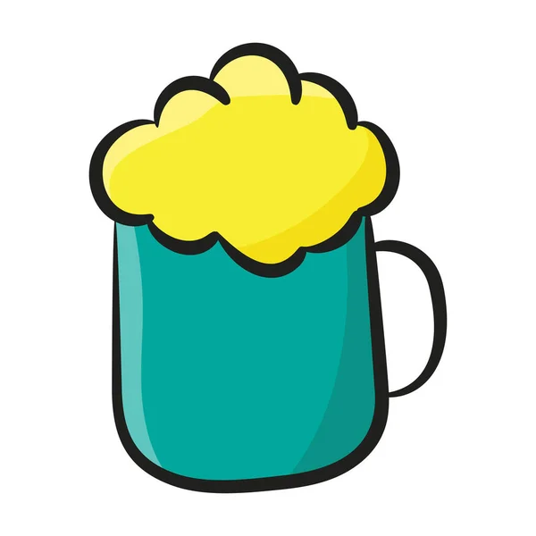 Doodle Vector Design Beer Mug Editable Vector — 스톡 벡터