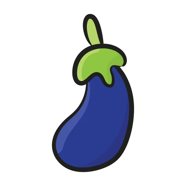 Icône Brinjal Dans Conception Vectorielle Dessinée Main Modifiable — Image vectorielle