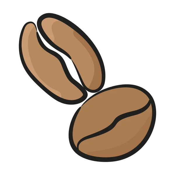 Diseño Dibujado Mano Granos Café Icono — Vector de stock