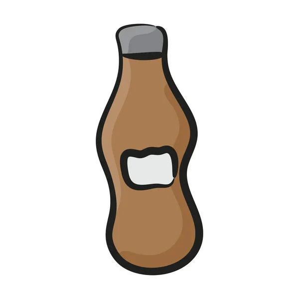 Ikoon Van Cola Drinkfles Doodle Design — Stockvector