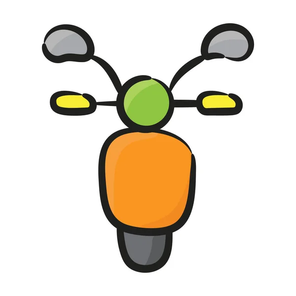 Motorrad Doodle Editierbarer Vektor Roller Konzept — Stockvektor