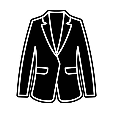 Blazer ikonunun kabartma vektör tasarımı, bir takım elbise ceketi 