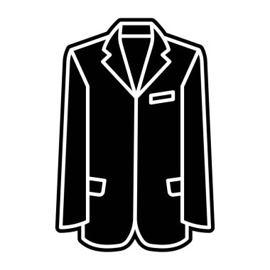 Bir kış giysisi, gündelik ceket ikonu tasarımı.