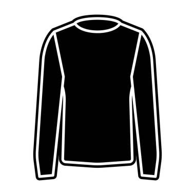 Yuvarlak yaka tişört ikonu dolu bir kış giysisi.