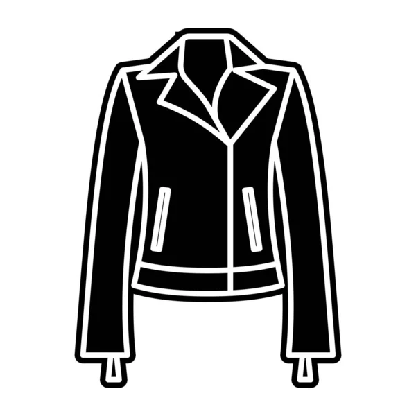 一个冬季服装 拉链夹克图标在填充设计 — 图库矢量图片