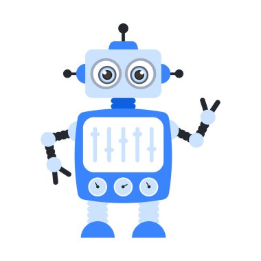 Ai teknolojik test parametreleri, mekanik robotun düz simgesi 