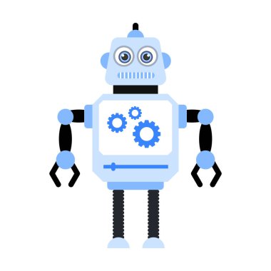 Ai bakım konsepti, robot ayarlarının düz simgesi 