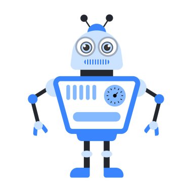 Ai test konsepti, düz stil robot verimlilik simgesi 